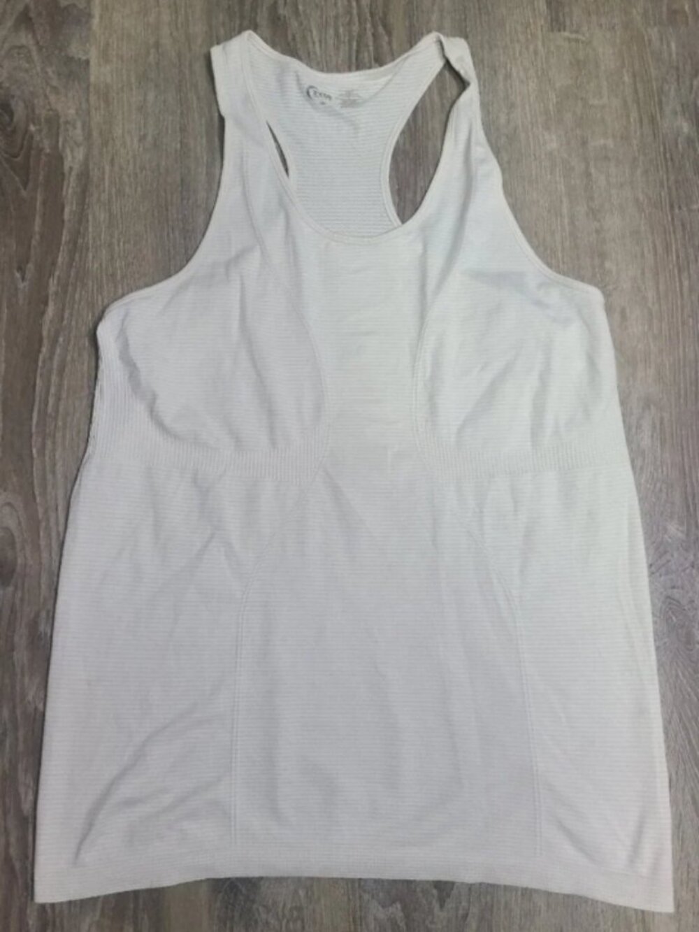 Zyia Active Copper Charged Seamless Racerback Tank Top White-Size XL Extra Large